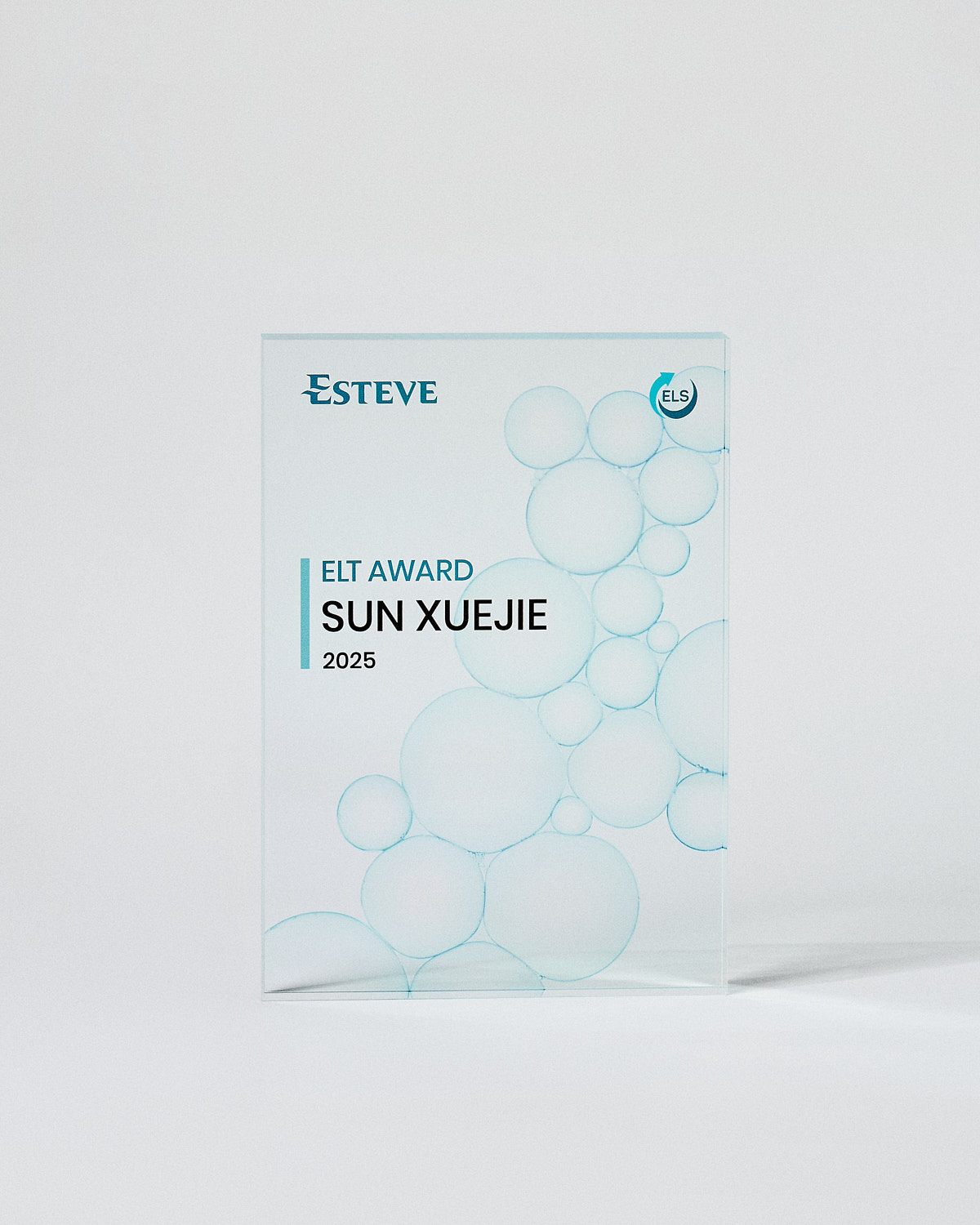 Placa de pr&eacute;mio em acr&iacute;lico personalizada A5 Esteve Sustain Awards